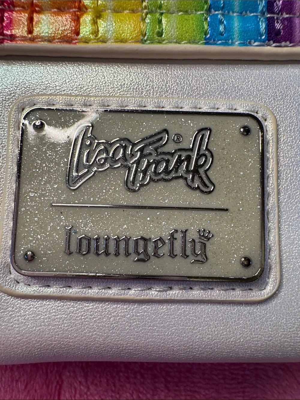 Lisa Frank x Loungefly Rainbow Logo Zip Around Wallet – Pearlized White – NWT